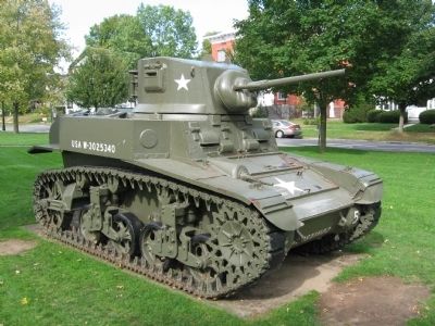 The M3 Stuart tank was emplaced in 1948 image. Click for full size.