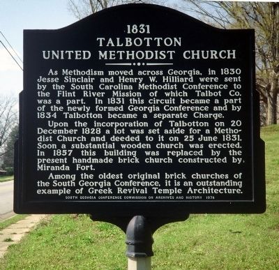 1831 Talbotton United Methodist Church Marker image. Click for full size.