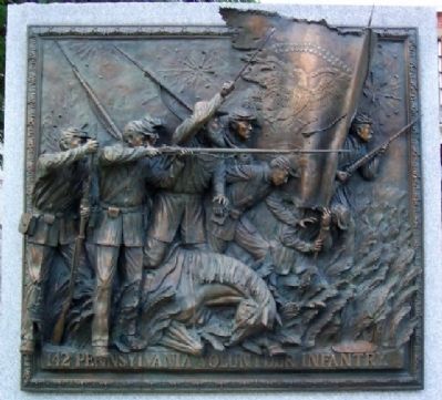142nd Pennsylvania Volunteer Infantry Memorial Sculpture. Click for full size. 142nd Pennsylvania Volunteer Infantry Memorial Sculpture image. Click for full size.