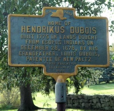 Hendrikus DuBois House Marker image. Click for full size.