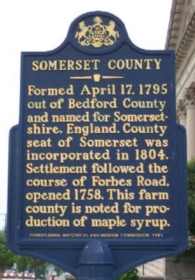 Somerset County Marker. Click for full size. Somerset County Marker image. Click for full size.