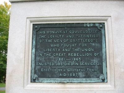 Brattleboro Civil War Monument image. Click for full size.