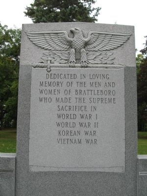 Brattleboro Veterans Monument. Click for full size. Brattleboro Veterans Monument image. Click for full size.