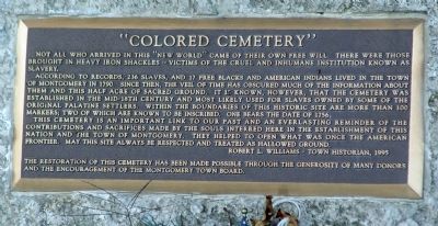 “Colored Cemetery" Marker image. Click for full size.