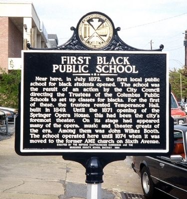 First Black Public School Marker image. Click for full size.