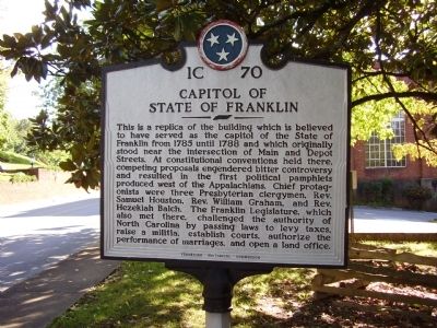 Capitol of State of Franklin Marker image. Click for full size.