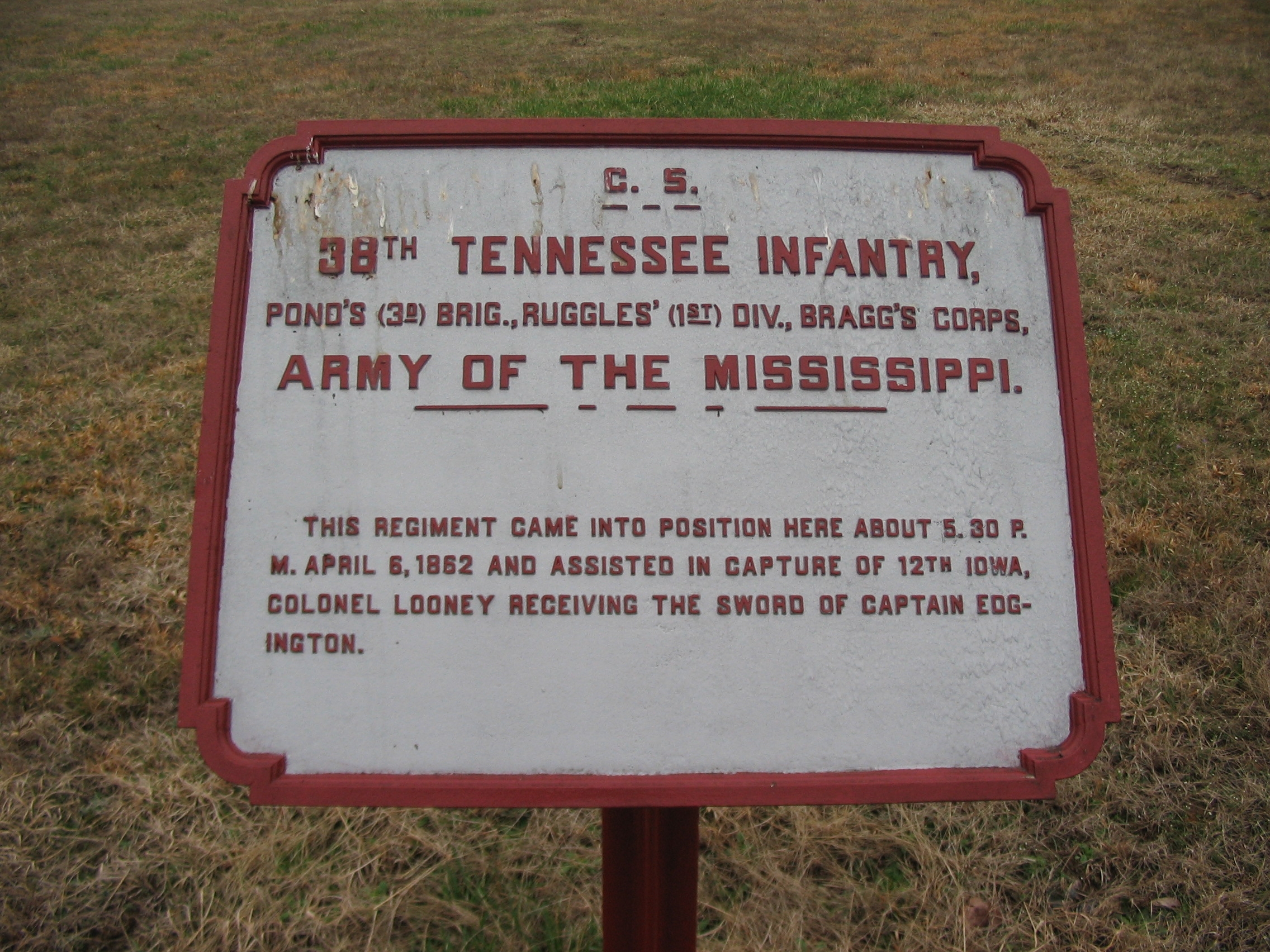 38th Tennessee Infantry Tablet