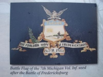 Battle Flag of the 7th Michigan Vol. Inf. used after the Battle of Fredericksburg image. Click for full size.