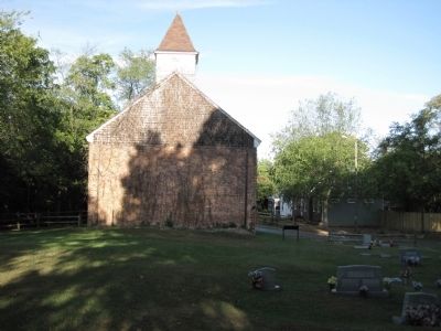 The Forlorn Hope Marker and remains of Union Church, rear view image. Click for full size.