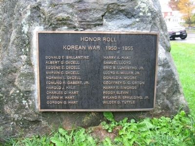 Weston Korean War Monument Plaque image. Click for full size.