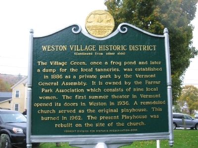 Weston Village Historic District Marker. Click for full size. Weston Village Historic District Marker image. Click for full size.