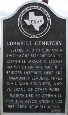 Cornhill Cemetery Marker image. Click for full size.