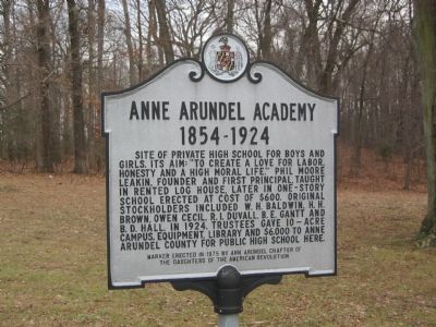Anne Arundel Academy Marker image. Click for full size.