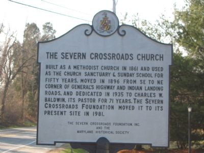 The Severn Crossroads Church Marker image. Click for full size.