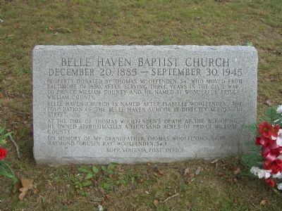 Belle Haven Baptist Church Marker image. Click for full size.