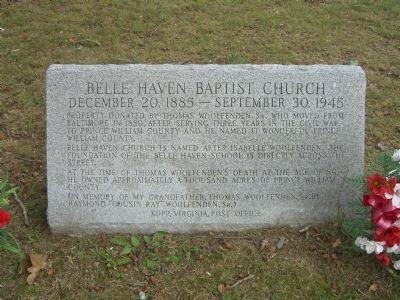 Belle Haven Baptist Church Marker. Click for full size. Belle Haven Baptist Church Marker image. Click for full size.