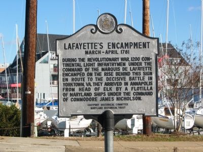 Lafayette's Encampment Marker. Click for full size. Lafayette's Encampment Marker image. Click for full size.