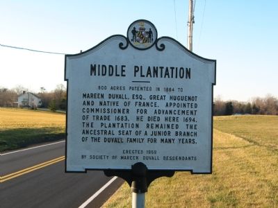 Middle Plantation Marker image. Click for full size.