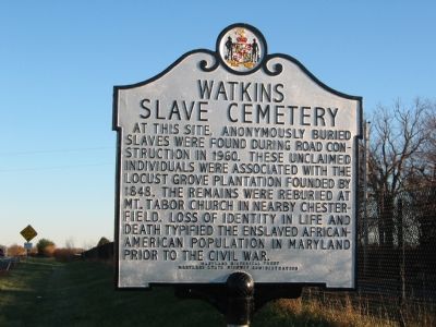 Watkins Slave Cemetary Marker image. Click for full size.