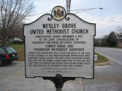 Wesley Grove United Methodist Church Marker, West Side. Click for full size. Wesley Grove United Methodist Church Marker, West Side image. Click for full size.