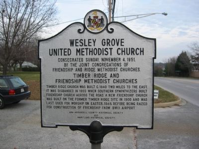 Wesley Grove United Methodist Church Marker, West Side image. Click for full size.