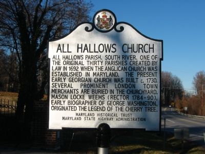 All Hallows Church Marker image. Click for full size.