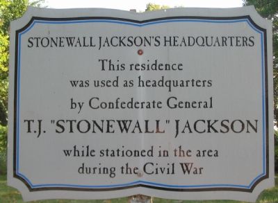 Stonewall Jackson's Headquarters Marker image. Click for full size.