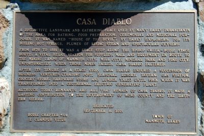 Casa Diablo Marker. Click for full size. Casa Diablo Marker image. Click for full size.