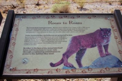 “Room to Roam” Mountain Lion Marker image. Click for full size.