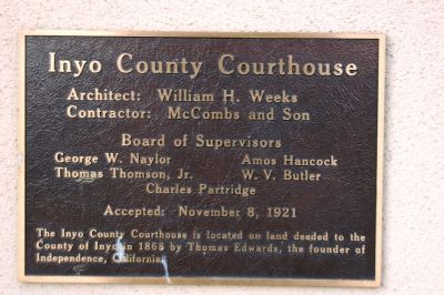 Inyo County Courthouse Marker image. Click for full size.