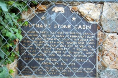 Putnam’s Stone Cabin Marker. Click for full size. Putnam’s Stone Cabin Marker image. Click for full size.