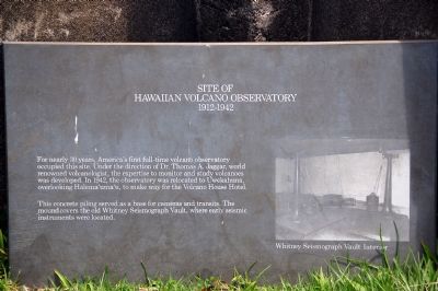 Site of Hawaiian Volcano Observatory Marker image. Click for full size.