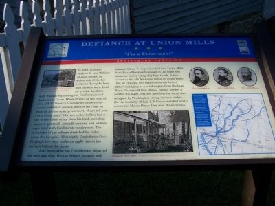 Defiance at Union Mills Marker image. Click for full size.