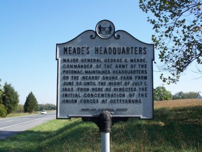 Meade's Headquarters Marker. Click for full size. Meade's Headquarters Marker image. Click for full size.