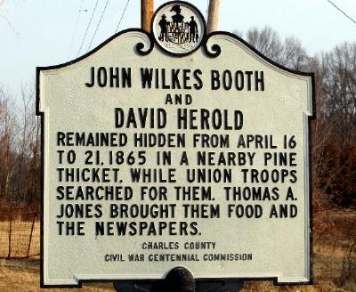 John Wilkes Booth and David Herold Marker image. Click for full size.