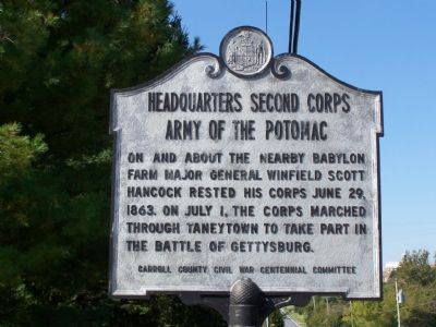Headquarters Second Corps Army of the Potomac Marker image. Click for full size.