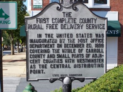 The First Complete County Rural Free Delivery Service Marker image. Click for full size.
