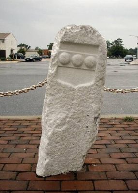 The Penns' coat of arms on the north side of the stone. image. Click for full size.