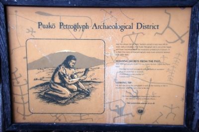 Puako Petroglyph Archaeological District Marker image. Click for full size.
