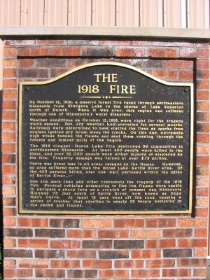 The 1918 Fire Marker image. Click for full size.