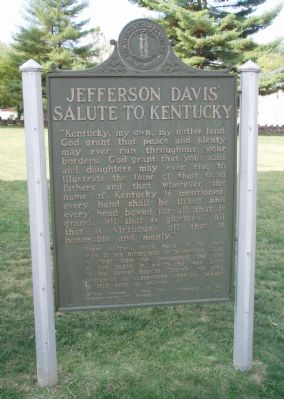 Jefferson Davis' Salute to Kentucky - Looking East.. Click for full size. Jefferson Davis' Salute to Kentucky - Looking East. image. Click for full size.