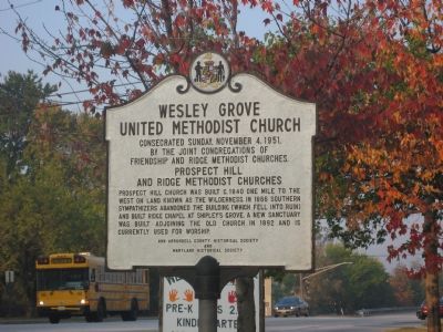 Wesley Grove United Methodist Church Marker, East Side. Click for full size. Wesley Grove United Methodist Church Marker, East Side image. Click for full size.