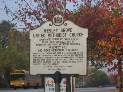 Wesley Grove United Methodist Church Marker, East Side image. Click for full size.