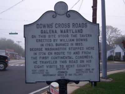 Downs' Cross Roads Galena, Maryland Marker. Click for full size. Downs' Cross Roads Galena, Maryland Marker image. Click for full size.