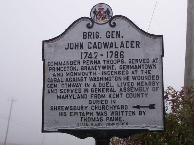 Brig. Gen. John Cadwalader Marker image. Click for full size.