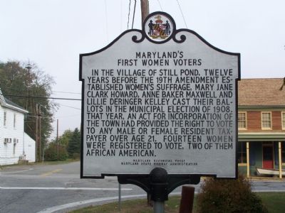 Maryland's First Women Voters Marker image. Click for full size.