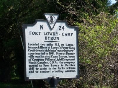 Fort Lowry-Camp Byron Marker. Click for full size. Fort Lowry-Camp Byron Marker image. Click for full size.