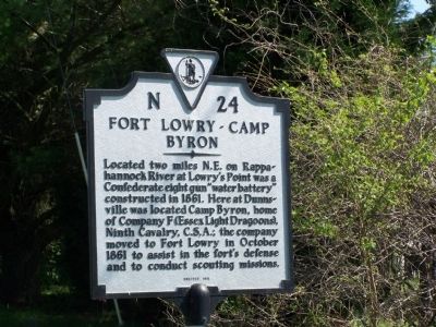 Fort Lowry-Camp Byron Marker image. Click for full size.