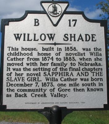 Willow Shade Marker. Click for full size. Willow Shade Marker image. Click for full size.