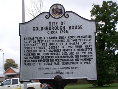 Site of Goldsborough House Circa 1798 Marker image. Click for full size.
